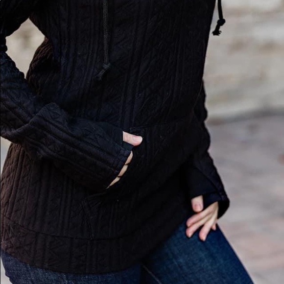 Black Aztec Snap Button Hoodie - Picture 5 of 6